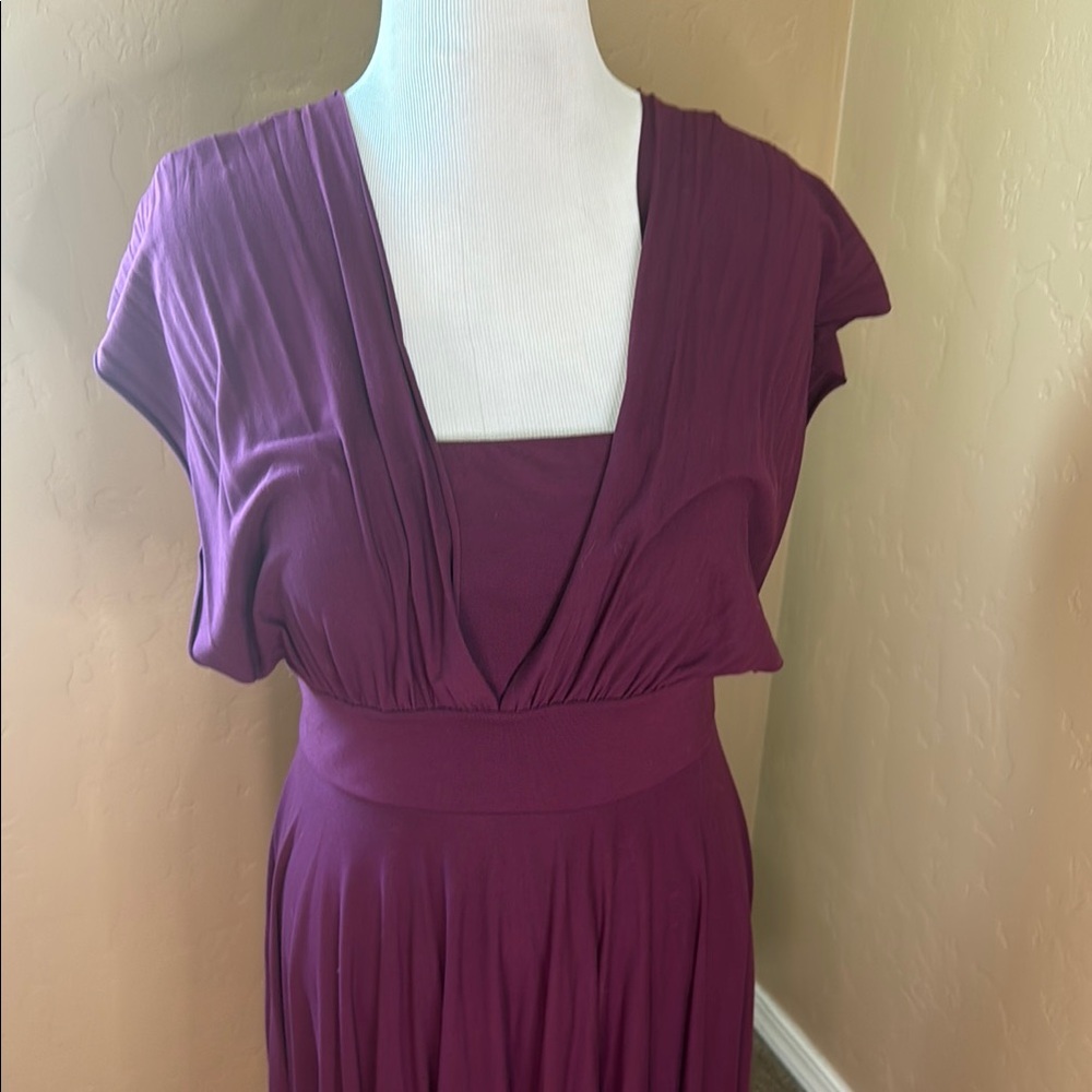 White House Black Market Deep Purple Midi Dress - Picture 5 of 6
